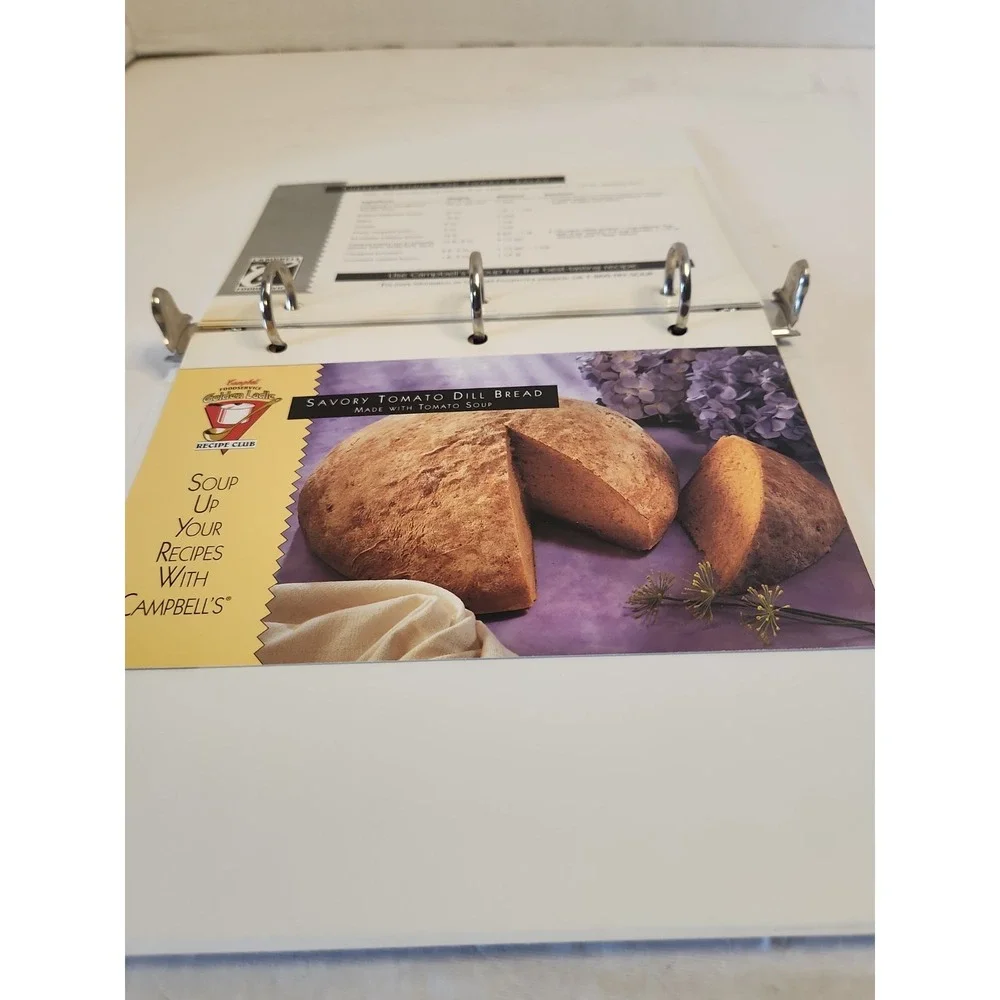 Vintage Campbell's Foodservice Golden Ladle Recipe Binder 1996 w/ 10 Bulk Cards